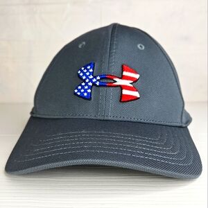 UNDER ARMOUR UA Classic FIT Men’s Hat Size L/XL Light Gray USA Flag, Silver